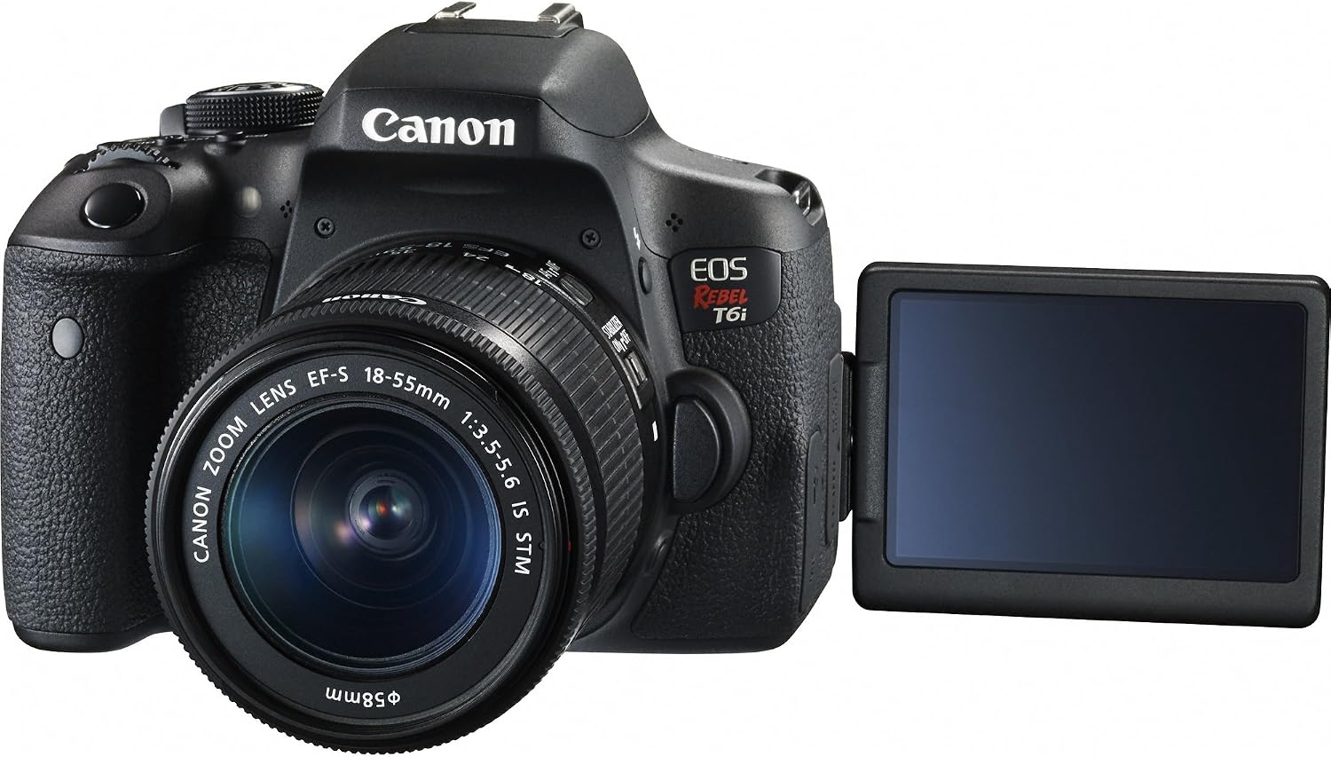 Canon EOS Rebel T6i Digital SLR with EF-S 18-55mm is STM Lens - Wi-Fi Enabled