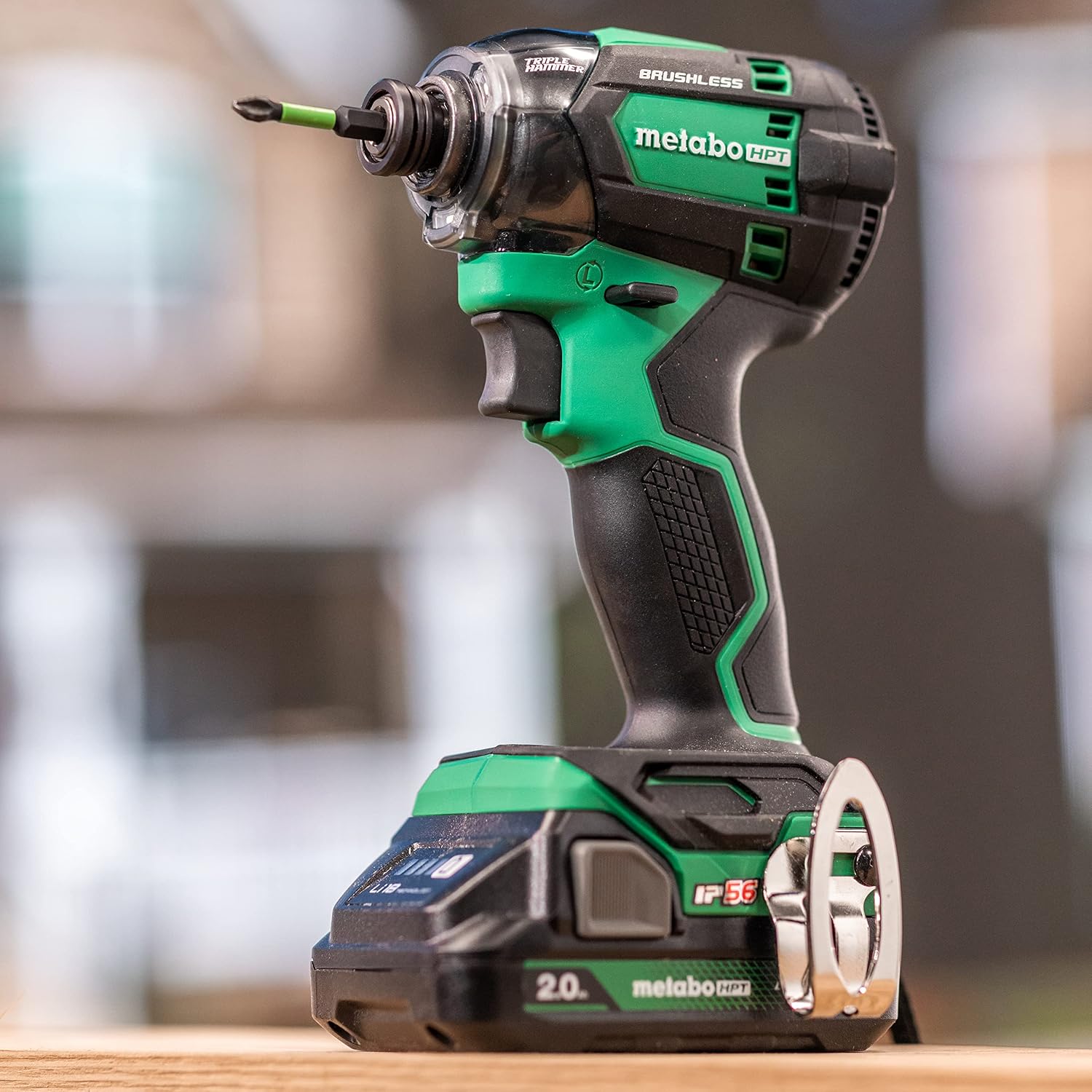 Metabo HPT 18V MultiVolt Cordless Triple Hammer BOLT Impact Driver Set, Power Impact Driver Kit with Case, 2 Lithium-Ion Batteries and Charger, 1/4-Inch Chuck, Compact LightWeight Power Tool, WH18DC