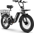 Cybervelo 1500W Motor Peak Electric Bike for Adults and Teenagers, 48V 20AH Removable Battery Step Thru EBike, 30+MPH, 80 Miles Max Range, 20' Fat Tire Adult Electric Bicycles for 7 Speed