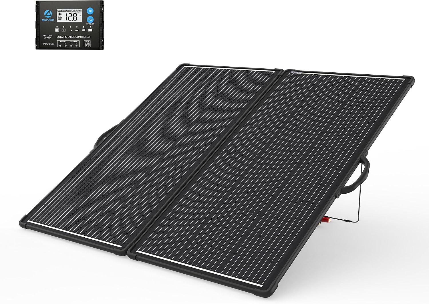 ACOPOWER 200W Portable Solar Panel Kit, Waterproof 20A Charge Controller for 12V Battery and Solar Generator for RV, Camper Trailer& Marine Black