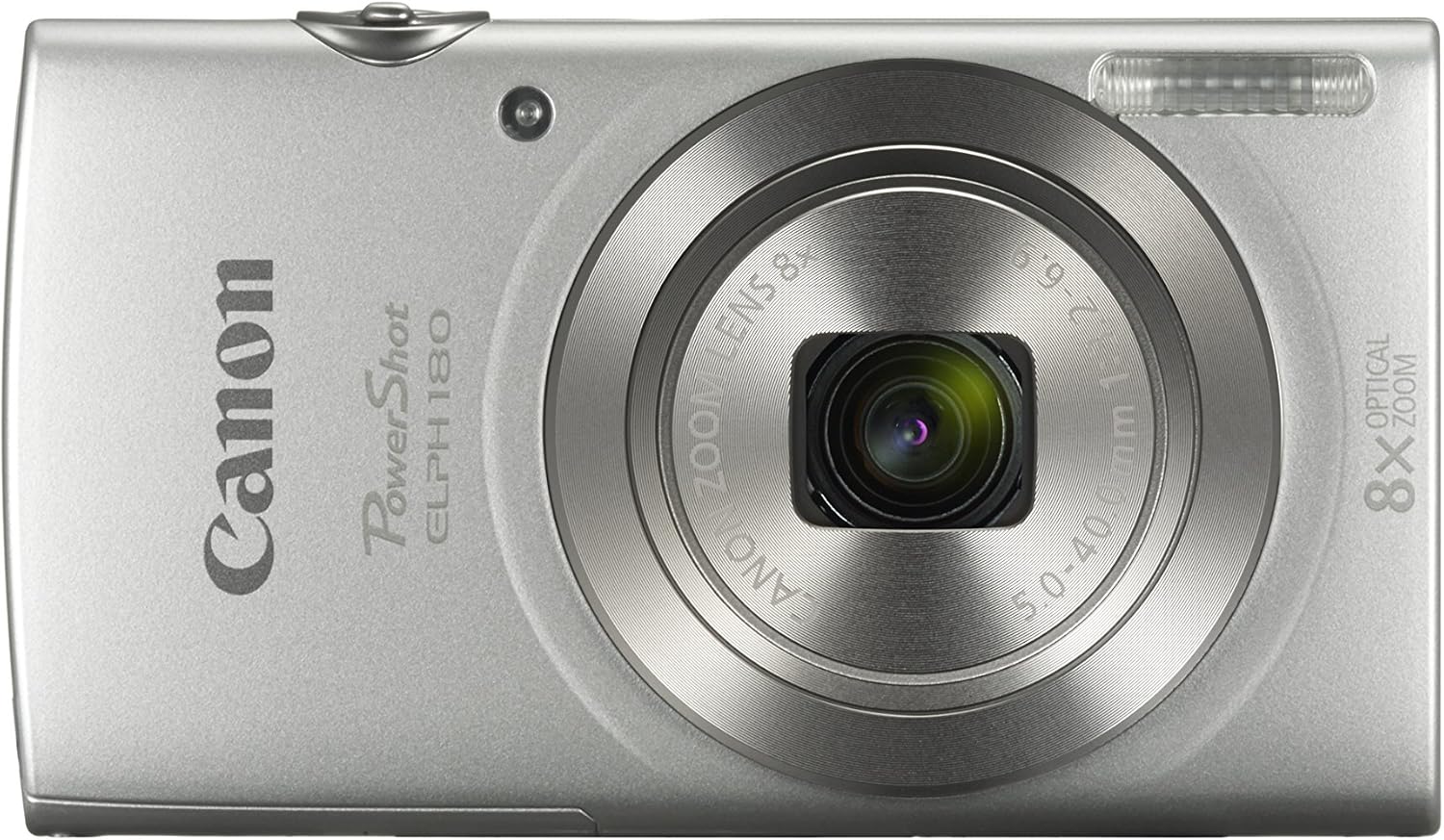 Canon PowerShot ELPH 180 Digital Camera w/Image Stabilization and Smart AUTO Mode (Silver) (Renewed)