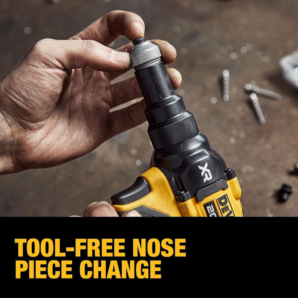 DEWALT 20V MAX XR Cordless Rivet Tool, 3/16', Battery and Charger Included (DCF403D1)