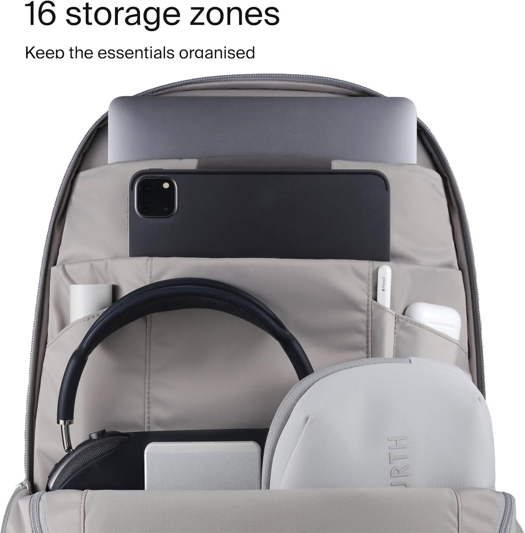 Urth Arkose 20L Modular Backpack + 3.7L Camera Insert - Water Resistant, Anti-Theft, Recycled Bag for DSLR/SLR/Mirrorless, 13-16 Inch Laptop in Ash Grey