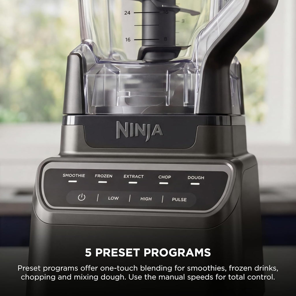Ninja Kitchen System | All-in-One for Smoothies, Frozen Drinks, Veggie Chopper & More | With Full-Size Pitcher, 8 Cup Food Processor Bowl, (2) 18 oz. Cups, | 1200 Watt | Dark Grey | BR601AMZ