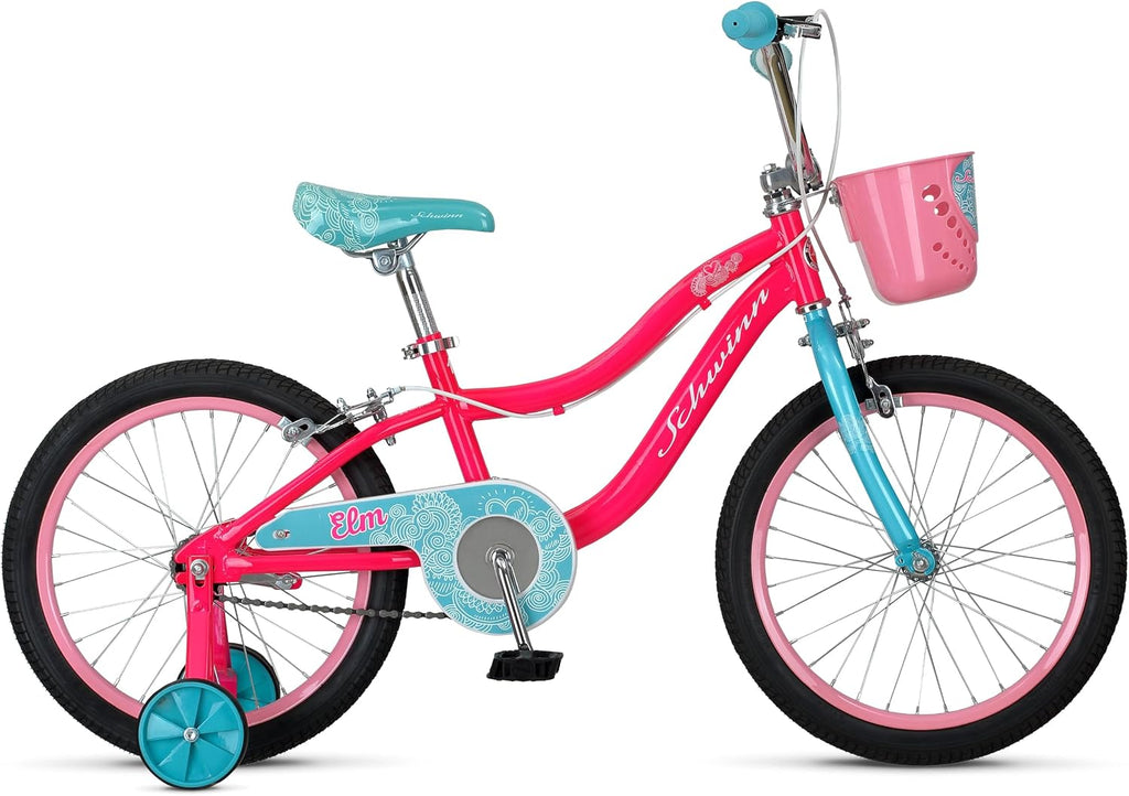 Schwinn Elm Bike, 18 Inch Bike for Kids Ages 5-9, SmartStart Ergonomic Design for Kids, Adjustable Seat Grows with your Child, Rear Coaster Brake and Front Caliper Brake, Training Bicycle
