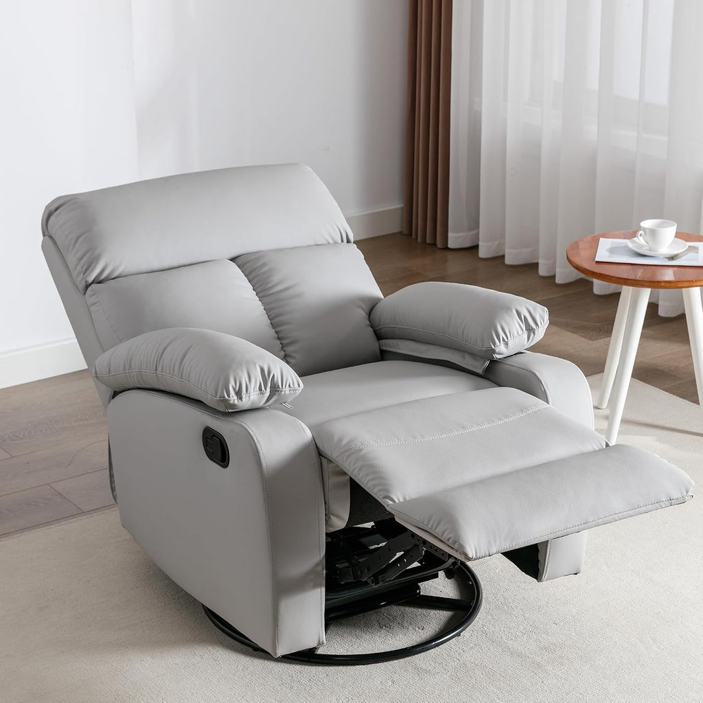 hzlagm Rocking Recliner Chair, Swivel Rocker Recliner, Glider Small Rocker Recliners for Small Spaces, Living Room, Bedroom, Nursery, RV, Grey