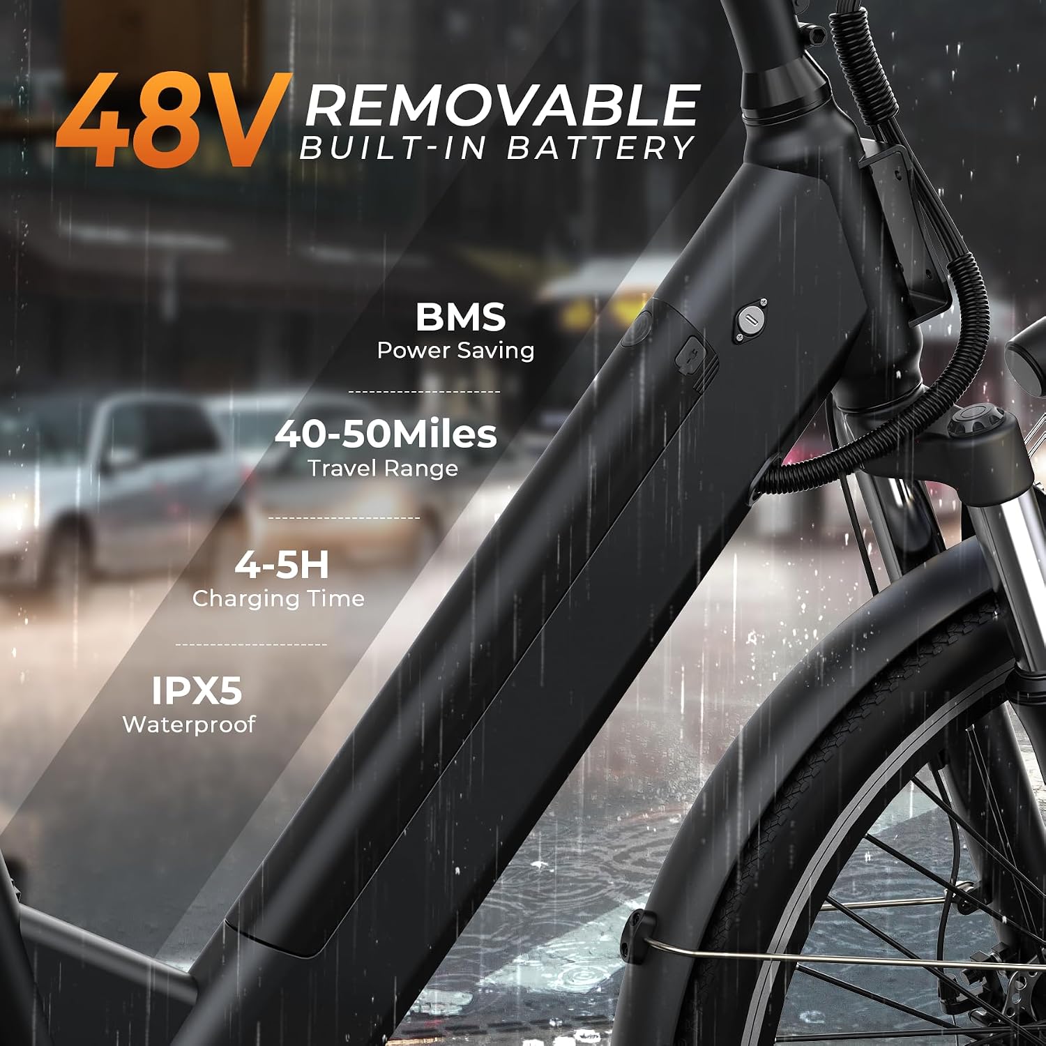 Electric Bike for Adults,26' Step-Thru EBike with 1000W Peak Motor,50 Miles 20MPH Adult Electric Bicycles with 48V Internal Removable Battery, Adjustable Stem,7 Speed,UL 2849 Certified