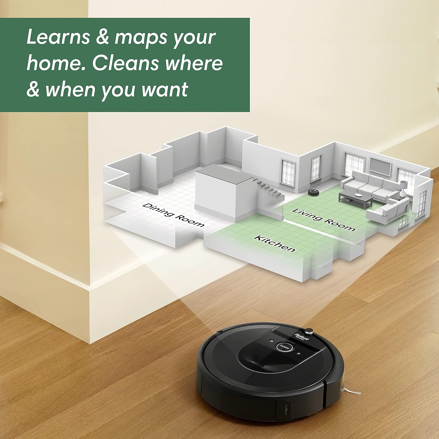 iRobot Roomba i7+ (7550) Robot Vacuum with Automatic Dirt Disposal- Empties Itself, Wi-Fi Connected, Smart Mapping, Works with Alexa, Ideal for Pet Hair, Carpets, Hard Floors