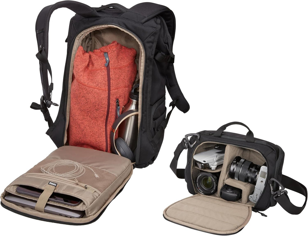 Thule Covert Camera Backpack 24L, Modular Internal Organization, Fits 14' Laptop & 11' Tablet, Includes Padded Shoulder Bag