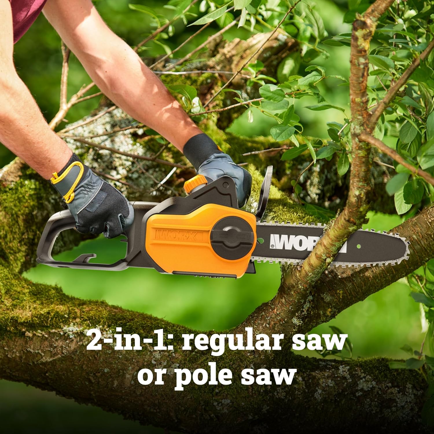 WORX Pole Saw, 8 Amp 10' Electric Pole Saw, Up to 10 ft., 28 ft/s chain speed