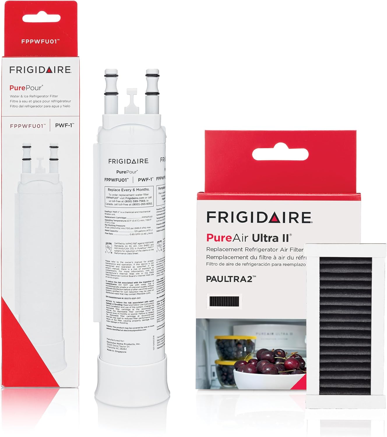 Frigidaire PurePour PWF-1 (FPPWFU01) & PureAir Ultra II (PAULTRA2) Water & Air Filter Combo Kit (Pack of 6)