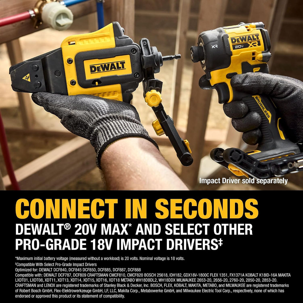DEWALT IMPACT CONNECT PEX Pinch Clamp Attachment for Impact Driver, Plumbing Tool (DWAPXPIR)