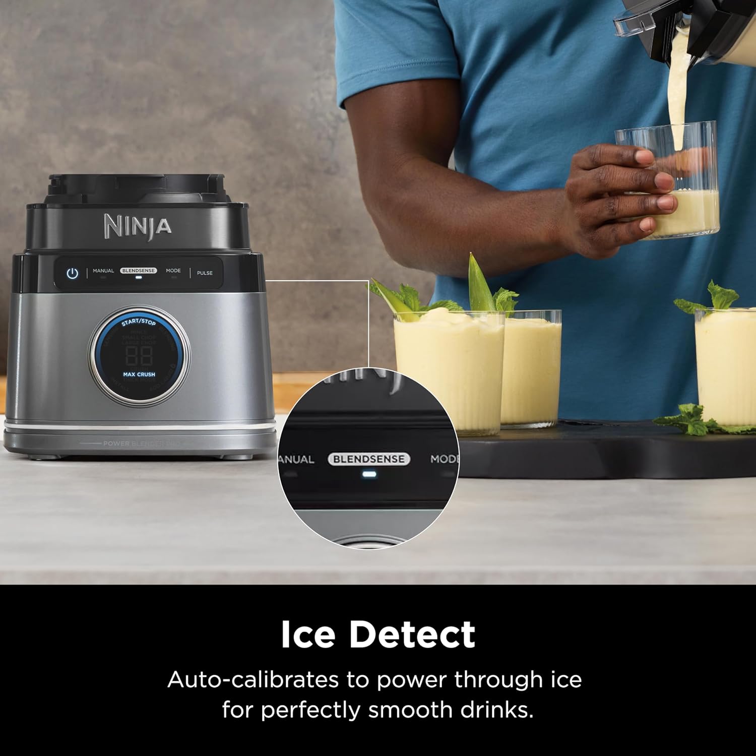 Ninja Full Size Blender I All-in-One | Best for Smoothies, Frozen Drinks, Shakes, Veggie Chopper & More | BlendSense Technology I 72 oz. Pitcher | 1800 Peak Watt | Silver | TB201