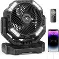 40000mAh Battery Powered Fan, Rechargeable Oscillating Floor Fan with Remote, 136H Cooling Max Camping Essentials for RV, Fathers Day Gift for Men Dad Blue Collar Workers, Co-Branded with AMACOOL