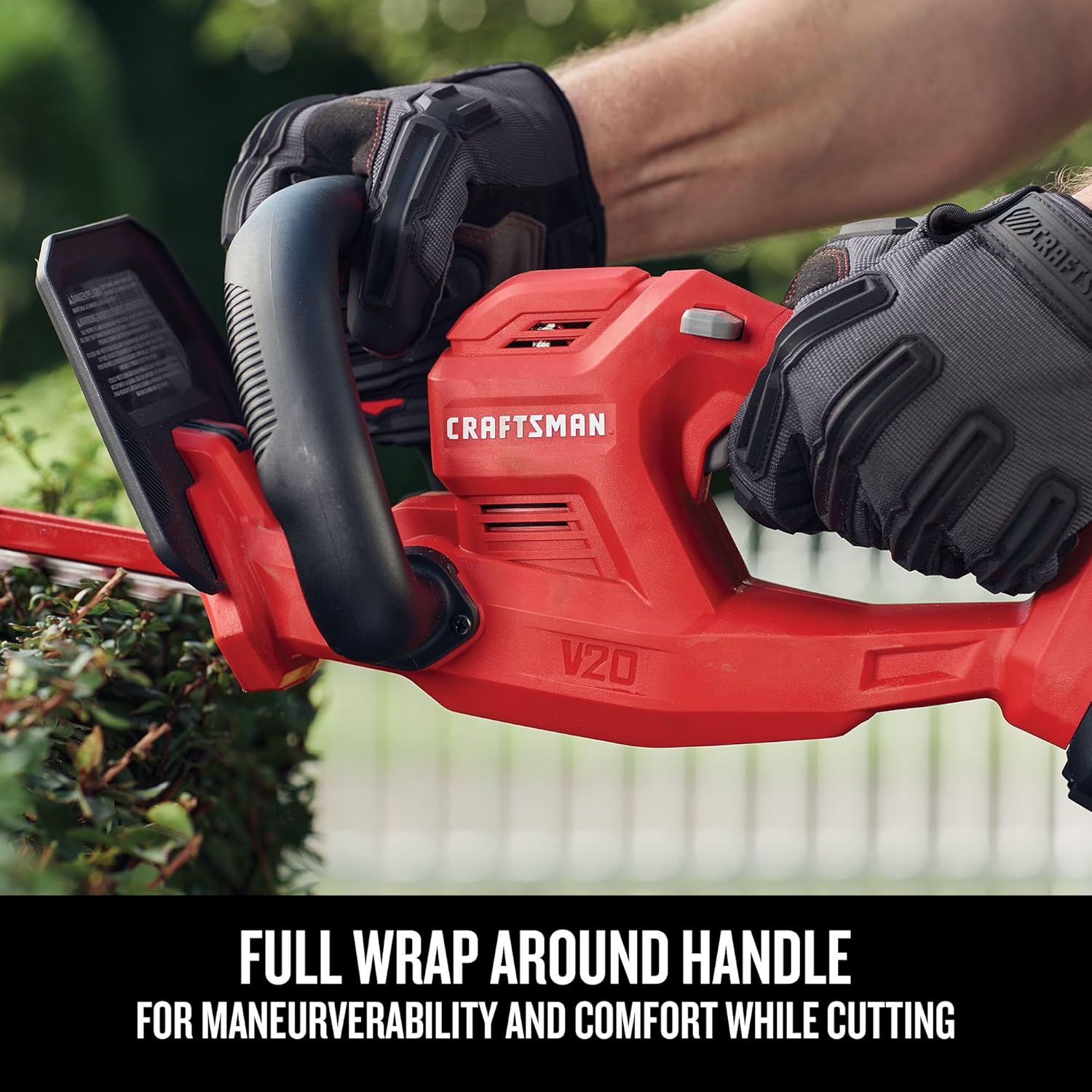 CRAFTSMAN V20 Cordless Hedge Trimmer with Battery and Charger Included, 20 in. Blade, Rechargeable Bush Trimmer Cordless, Lightweight (CMCHT810C1)