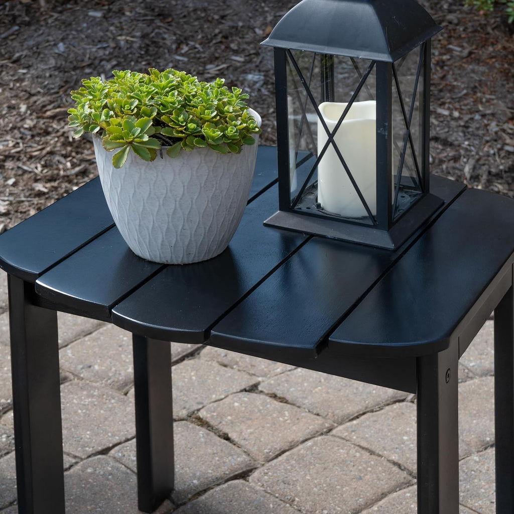 Linon Jayce Black Solid Wood Adirondack Two Piece Chair and Side Table Set