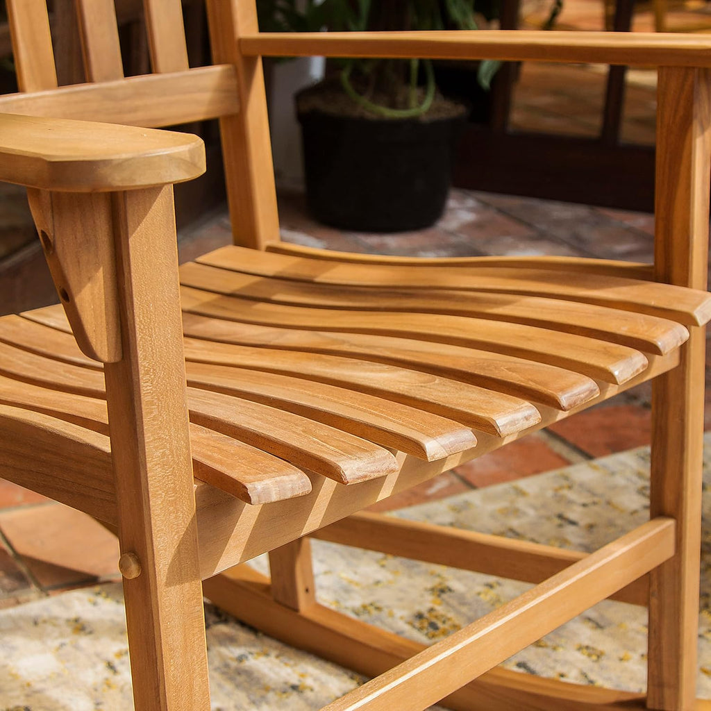 Cambridge Casual Brookside Teak Outdoor Rocking Chair Set of 2, Natural Teak