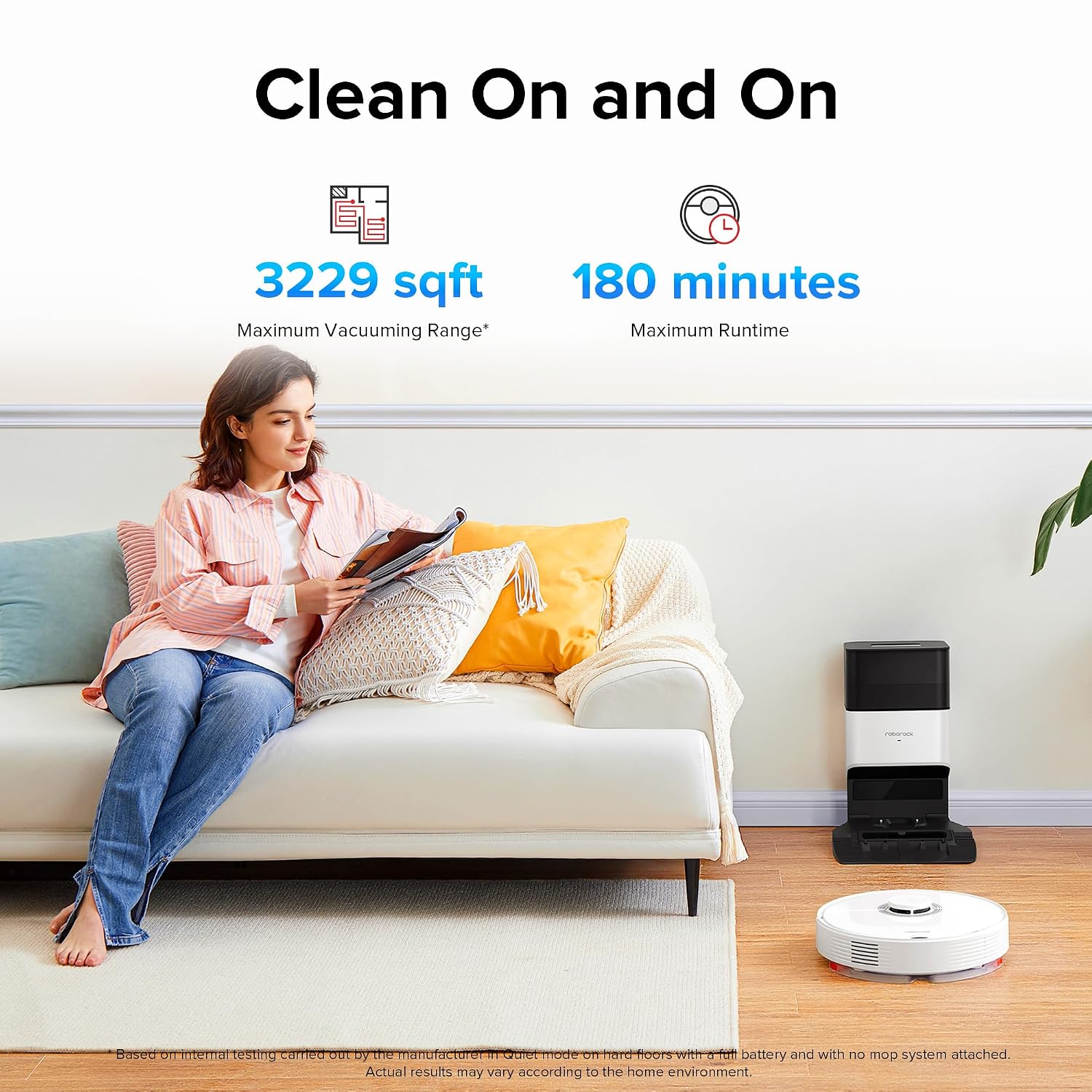 roborock Q7 Max+ Robot Vacuum and Mop, Self-Emptying up to 7 Weeks, 4200Pa Suction, 30-Level Adjustable Water Flow, PreciSense LiDAR Navigation, No-Mop & No-Go Zones, APP & Voice Control