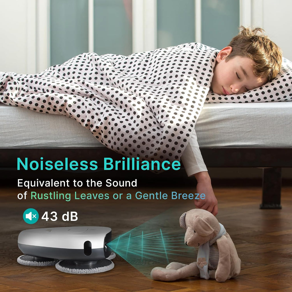 EVERYBOT Three-Spin Robot Mop for Hard Floors - Ultra-Quiet 43dB, Powerful Three Mops Wiping, Long Battery & Large Water Tank, Remote Control, Global Design Award Winner