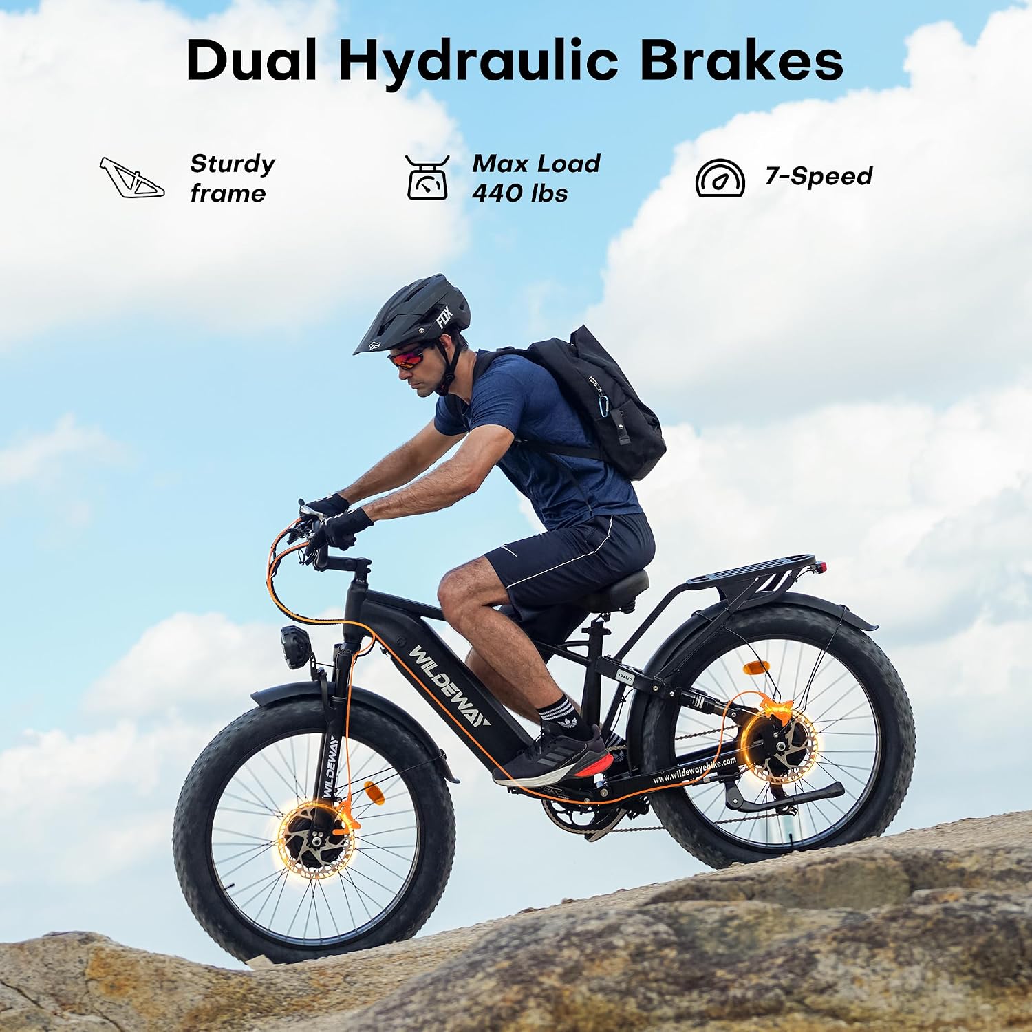 Wildeway 2600W Dual Motor Electric Bike for Adults 48V 30AH Removable Battery 32MPH 26' Terrain Fat Tire 80 Miles Long Rang Mountain Bike Full Suspension with Hydraulic Disc Brake Bicycle