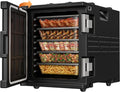 CAMMOO Black 82QT Non-Electric Hot Box Food Warmer with Wheels, 304 Stainless Steel Latch, Insulated Food Carrier for 5 Full-Size Pans(NOT Included), Food Warmer Box Hot Boxes for Catering