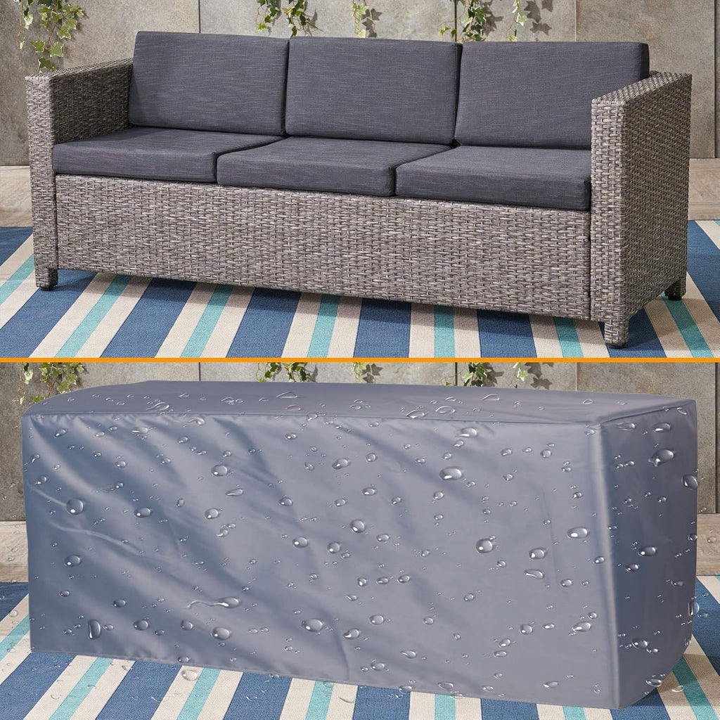 YSUEFIJO Garden Furniture Covers Waterproof Outdoor 98x98x35in Garden Table Cover Patio Furniture Cover Rectangle Square for Sofa Dining Table and Chairs 420d Oxford Fabric Grey with Storage Bag