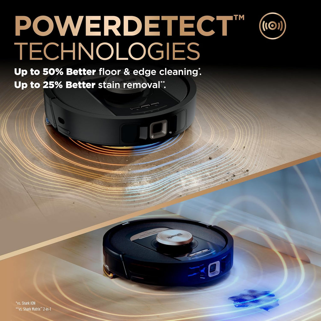 Shark Robot Vacuum & Mop Combo, PowerDetect NeverTouch Pro, Self-Emptying, Self-Refill with Self-Clean Pad Wash & Dry, 60-Day Debris Capacity, 30-Day Refill Tank, 5 PowerDetect Technologies, RV2820ZE