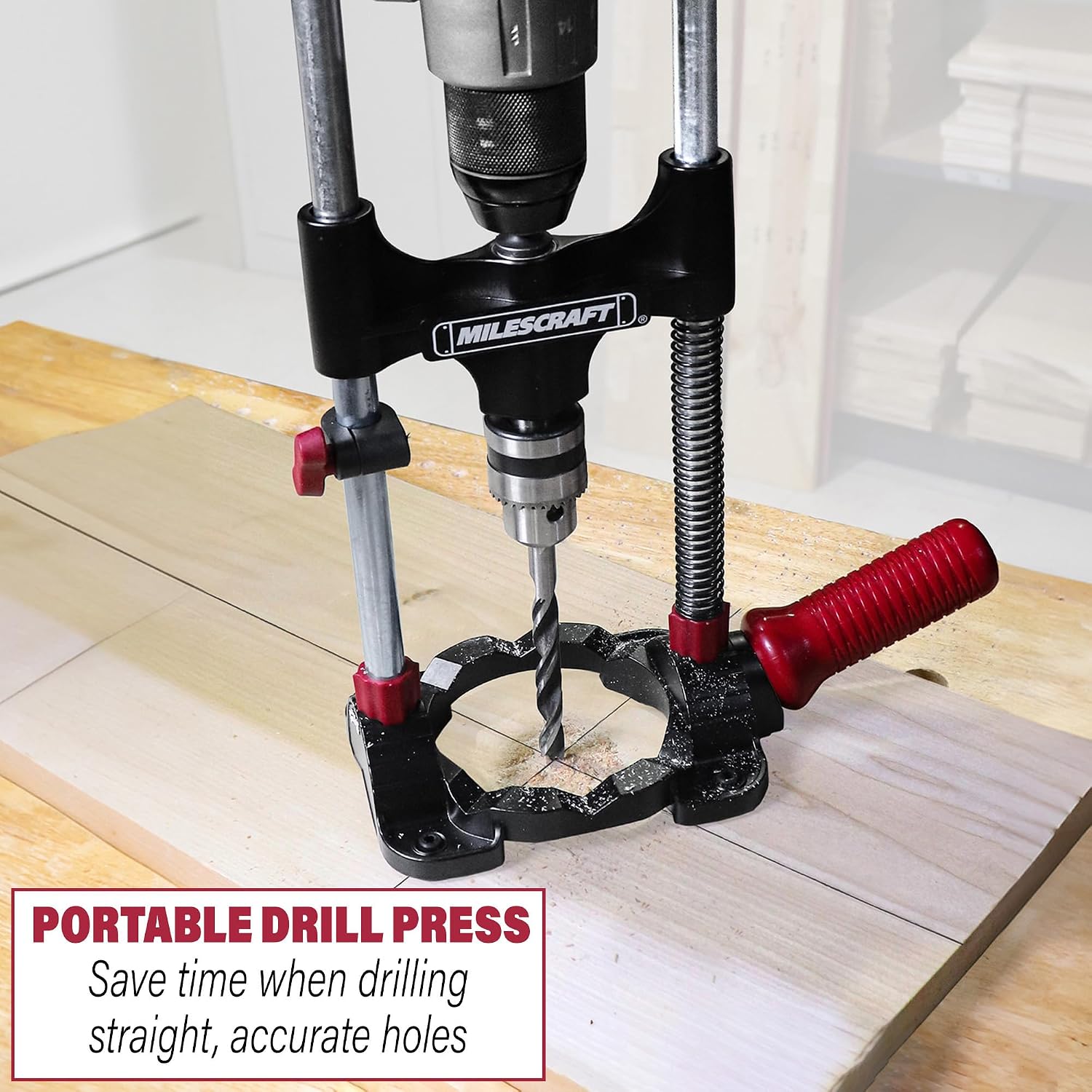 Milescraft 1318 DrillMate Portable Drillling Guide – Precision Drilling Jig Attachment for Drilling Angled or Straight Holes,Adjustable Attachment,Portable Drill Press with 3/8' Chuck,(Pack of 10)
