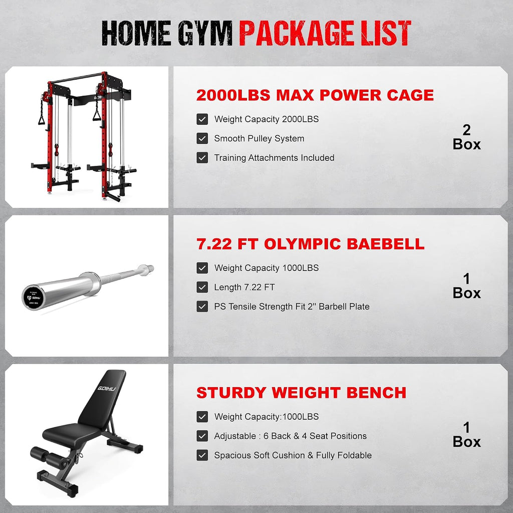 WM3-V4 Folding Squat Rack, Wall Mounted Power Rack with Dual Independent Pulley System, Functional Trainer with 5 Adjustable Function Modes for Space Saving
