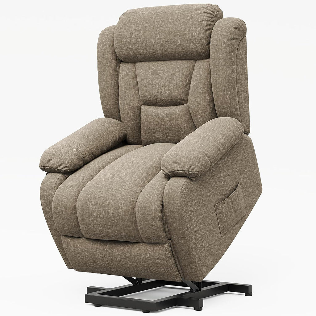 Amopatio Lift Recliner Chair for Elderly Upgraded Reclining Chairs Indoor Lounge Chairs Single Sofa with Side Pockets and Remote Control for Living Room Bedroom（Brown）