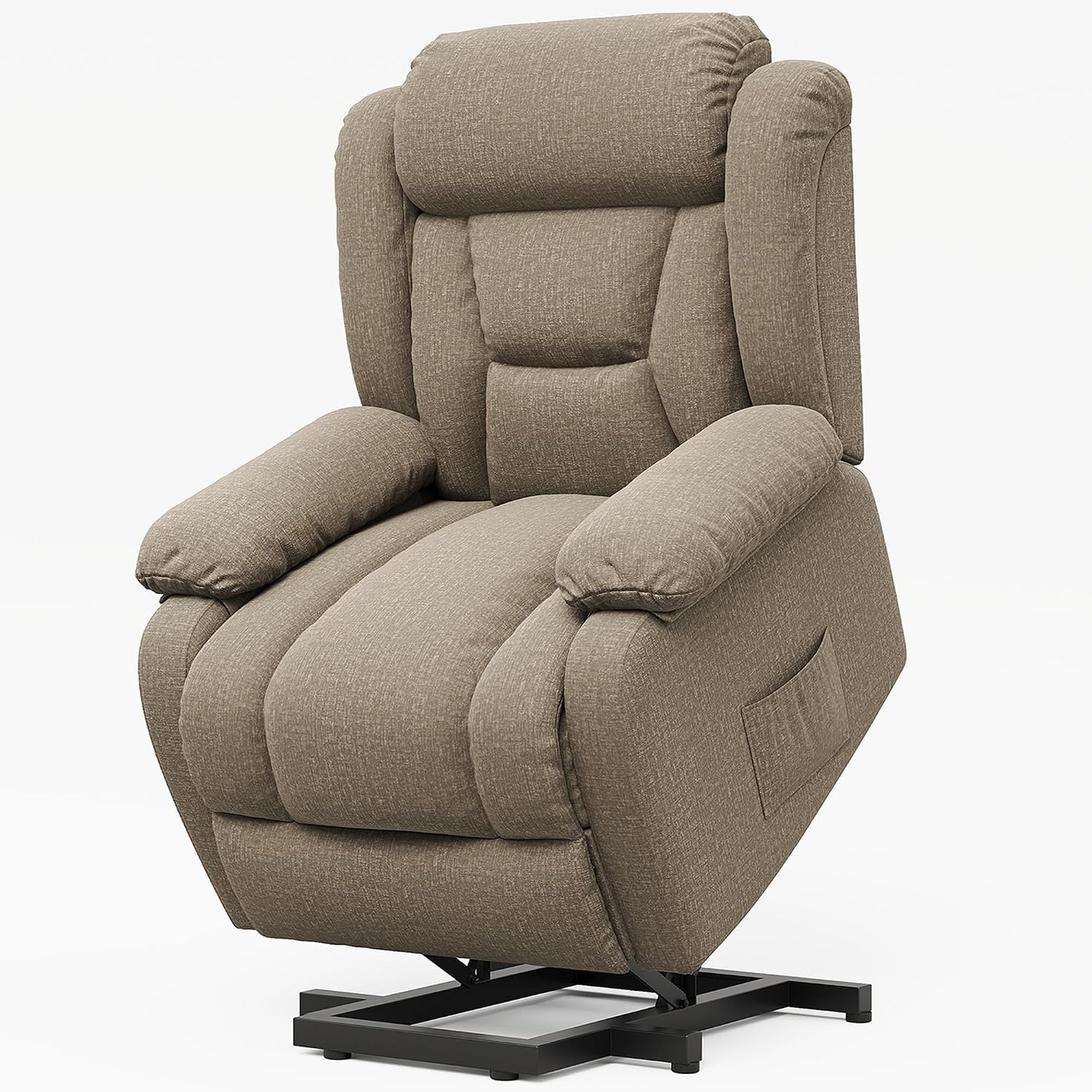 Amopatio Lift Recliner Chair for Elderly Upgraded Reclining Chairs Indoor Lounge Chairs Single Sofa with Side Pockets and Remote Control for Living Room Bedroom（Brown）
