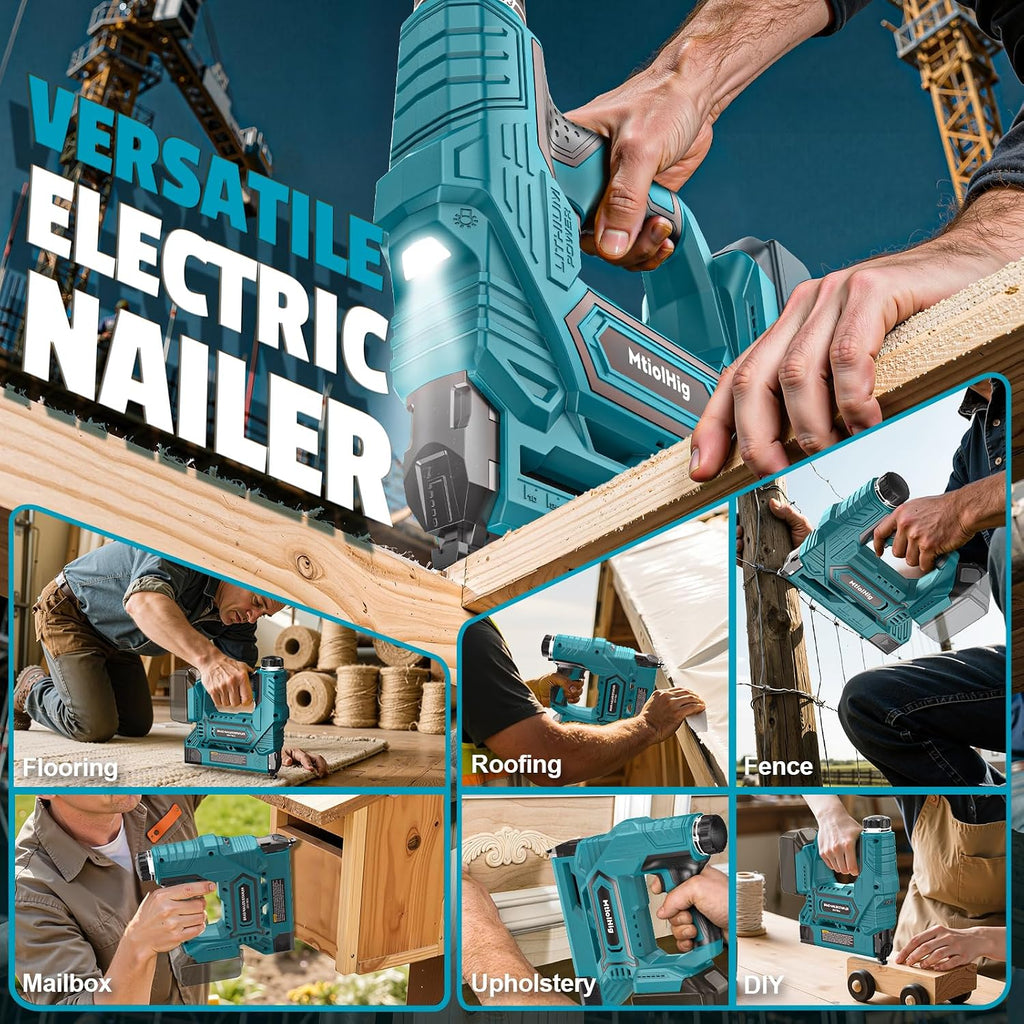 Cordless Brad Nailer Compatible with Makita 18V Battery, 5/8 to 1-1/4 Inch 18 Gauge 2-in-1 Nail Gun with 2000 nails for Wood Carpentry, Tool Only, Brushless, 2 Mode,5.9LBS