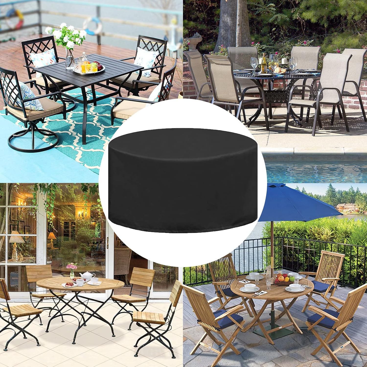 Garden Table Cover Heavy Duty 100' D x 33' H, Extra Large Outdoor Furniture Set Covers, 100% Waterproof Outdoor Couch Cover, 420D All Weather Protection Covers (255x85cm)