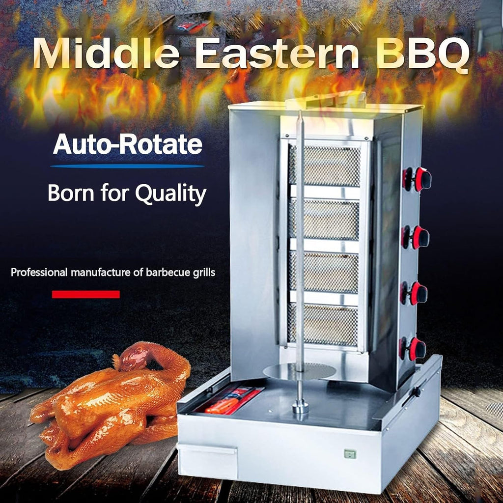 Multi-Function Gas Vertical Barbecue Oven with Large Capacity, Stainless Steel, Resistant, Rotating Barbecue Meat Roaster Grill Machine Rotisserie Grill for Home Use Infrared Roaster Oven