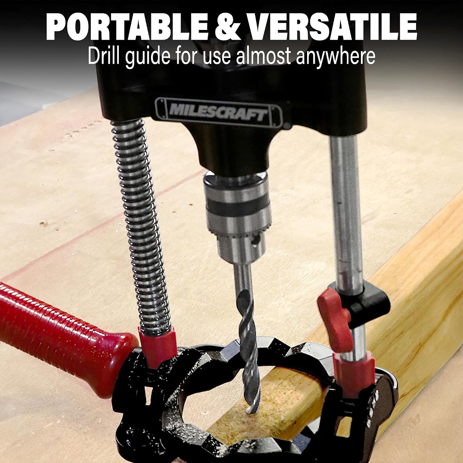 Milescraft 1318 DrillMate Portable Drillling Guide – Precision Drilling Jig Attachment for Drilling Angled or Straight Holes,Adjustable Attachment,Portable Drill Press with 3/8' Chuck,(Pack of 10)