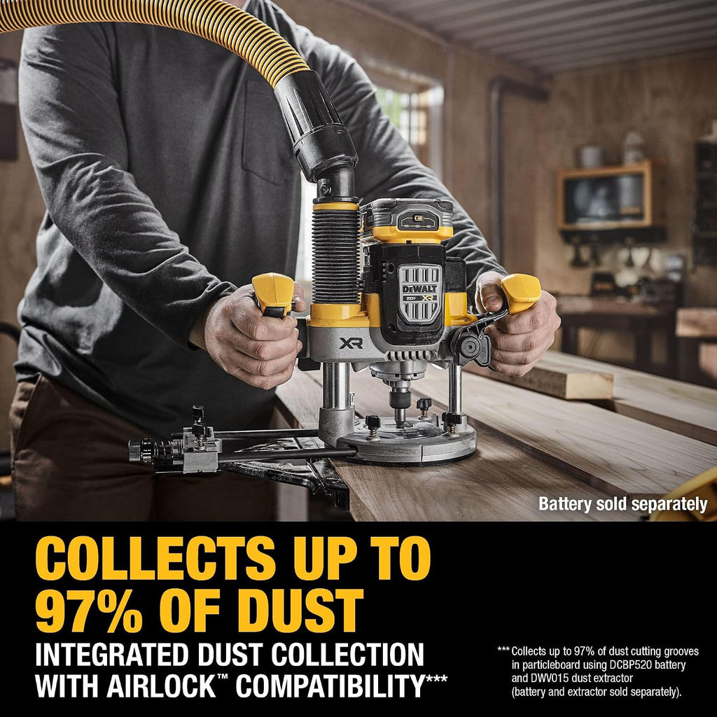 DEWALT 20V MAX XR 2-1/4 Peak HP Plunge Router (Tool Only) (DCW620B)