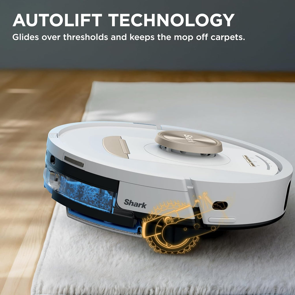Shark Stratos | 2-in-1 Robot Vacuum & Mop for Carpets & Hard Floors | Powerful Suction & Mopping for Pet Hair | Self-Empty & Self-Clean NeverTouch Base | 60-Day Capacity | HEPA | White | AV2700ZE