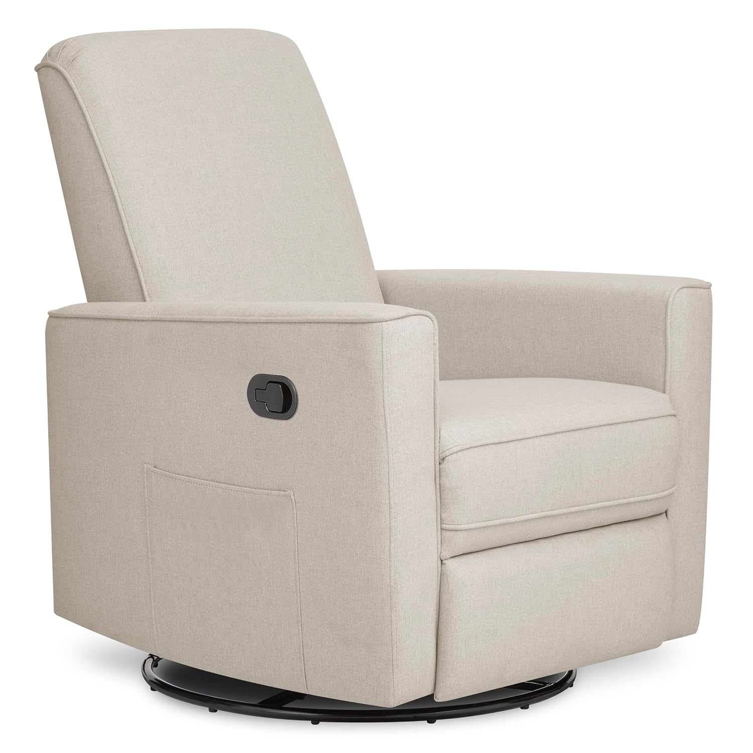 Evolur Raleigh Upholstered Manual Glider Recliner– Rocking & 360° Swivel with Smooth Glide – Greenguard Gold & FSC Certified – Modern Nursery and Living Room Chair in Light Sand