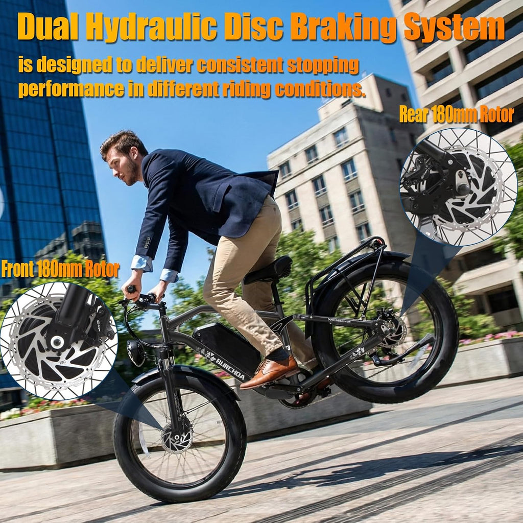 DAMSON Electric Bike for Adults Dual Motor AWD 5000W/3000W/1500W Peak 40MPH/30MPH Dirt Ebike, 52V/48V Max-Output Up to 65/80/120/160 Miles Long Range, 26' Full Suspension Fat Tire Mountains Bicycle