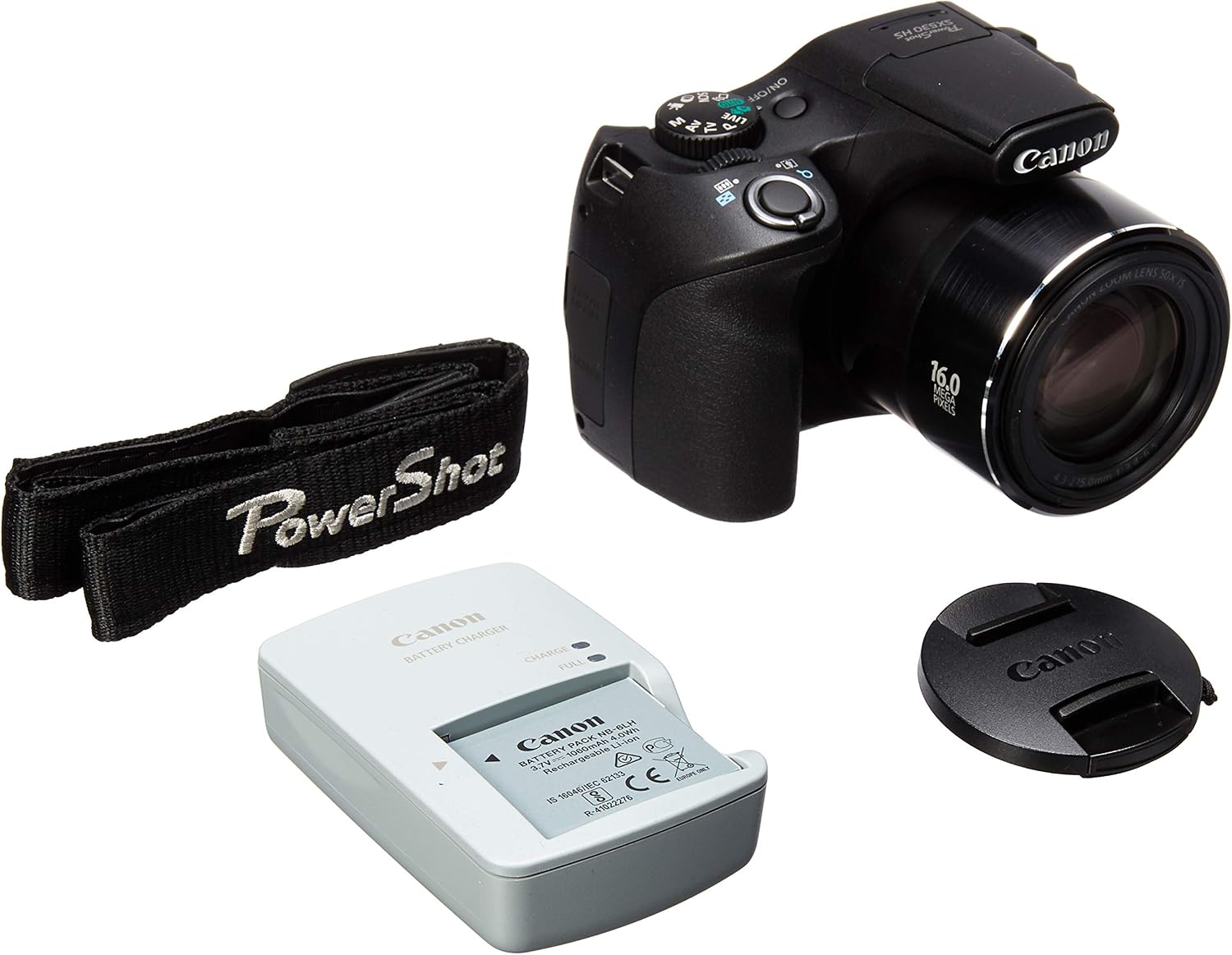 Canon PowerShot SX530 HS 16.0 MP CMOS Digital Camera with 50x Optical is Zoom, Built-in WiFi, 3-Inch LCD and HD 1080p Video - Black (Renewed)