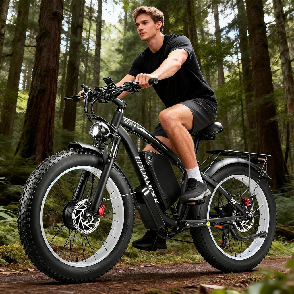 Peak-9000W-Dual-Motor-Electric-Bike for Adults with 52V 34Ah 1768Wh Battery Up to 105 Mile, 46MPH Fast-Dual-Motor-Ebike,24'*4' AWD Fat-Tire-Electric-Bicycle Mountain Front Lockable Suspension