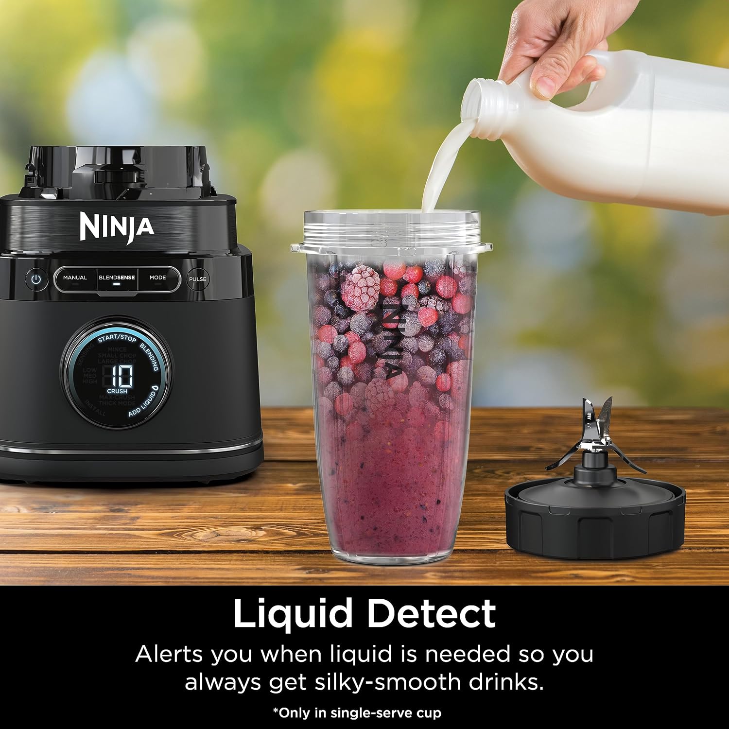 Ninja Full Size & Personal Blender I All-in-One | For-Smoothies, Food and More | BlendSense Tech I Includes 72 oz. Pitcher & (2) 24 oz. To-Go Cups with Lids | 1800 Peak Watt | Black | TB301