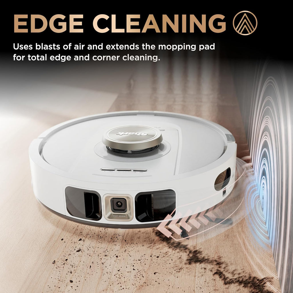 Shark Robot Vacuum & Mop Combo, PowerDetect NeverTouch Pro, Self-Emptying, Self-Refill with Self-Clean Pad Wash & Dry, 60-Day Debris Capacity, 30-Day Refill Tank, 5 Technologies, White, AV2810ZEWH