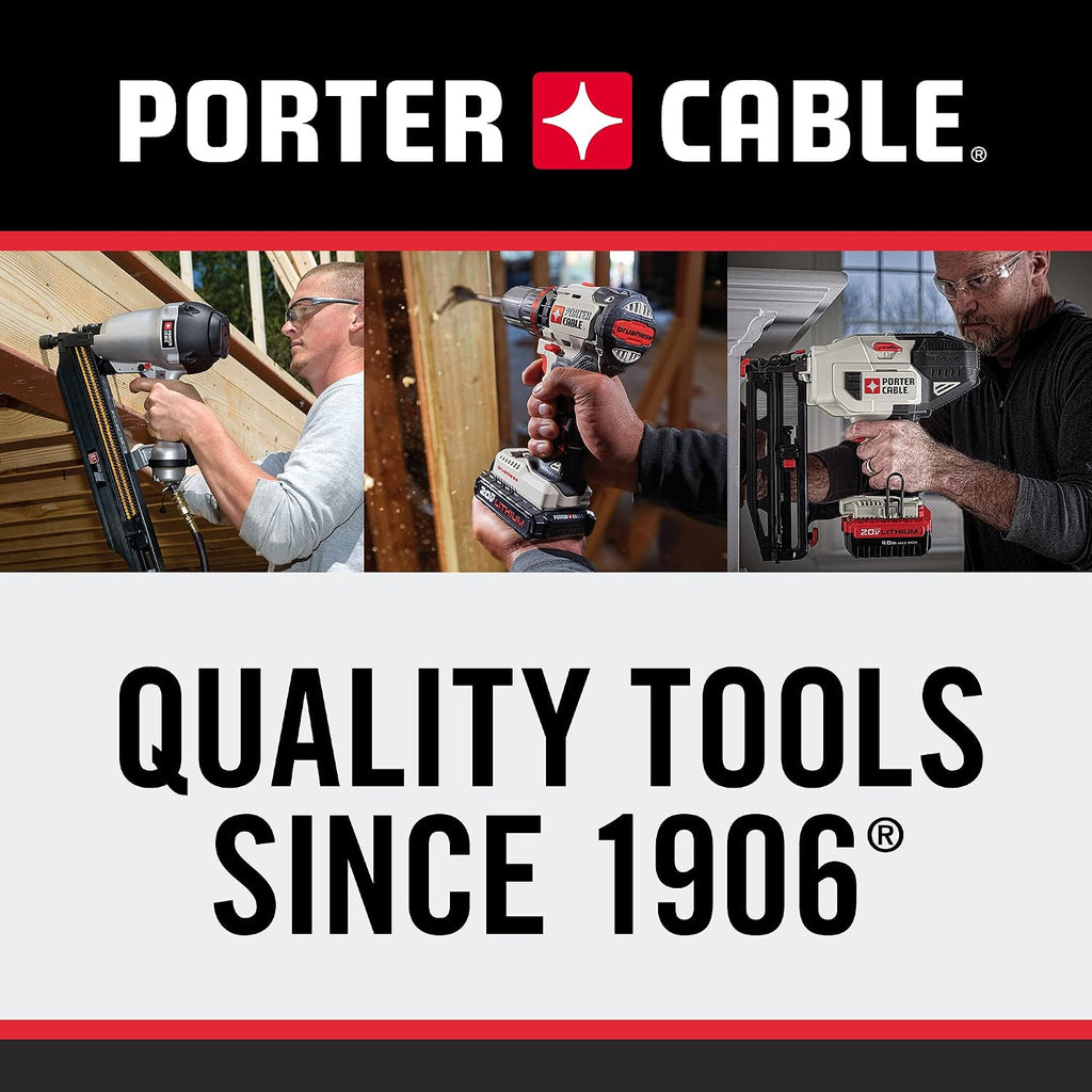 PORTER-CABLE 20V MAX* 6 Tools Combo Kit Cordless Drill Set, Impact Driver, Circular Saw, Reciprocating Saw, Oscillating Tool, Cutting Blade, Flashlight and USB Charger (PCCK617L6)