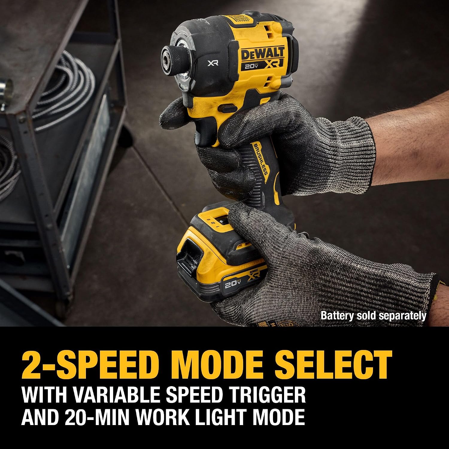 DEWALT 20V MAX 1/4 Inch Hydraulic Impact Driver,Quiet, Brushless Cordless XR Extreme Runtime, LED Halo Ring, Tool Only (DCF870B)
