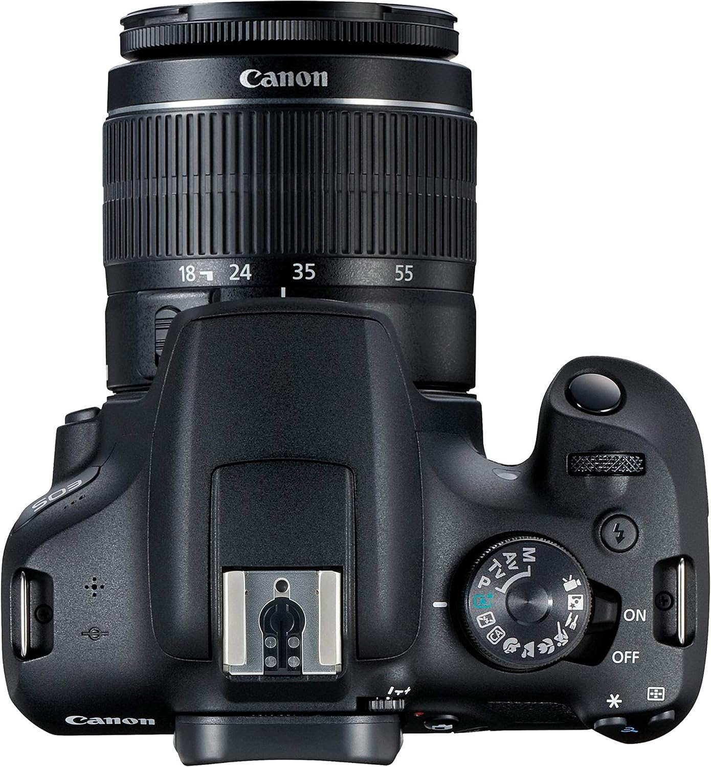 Canon EOS 2000D (Rebel T7) DSLR Camera w/Canon EF-S 18-55mm F/3.5-5.6 Zoom Lens + Case + 128GB Memory (28pc Bundle) (Renewed) Black