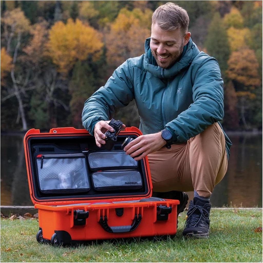 NANUK 935 Pro Photo Kit – Waterproof Travel Camera Hard Case with Padded Dividers and Wheels, 22' x 14' x 9' - Dustproof and Impact Resistant, Airline Carry-On Approved – Red