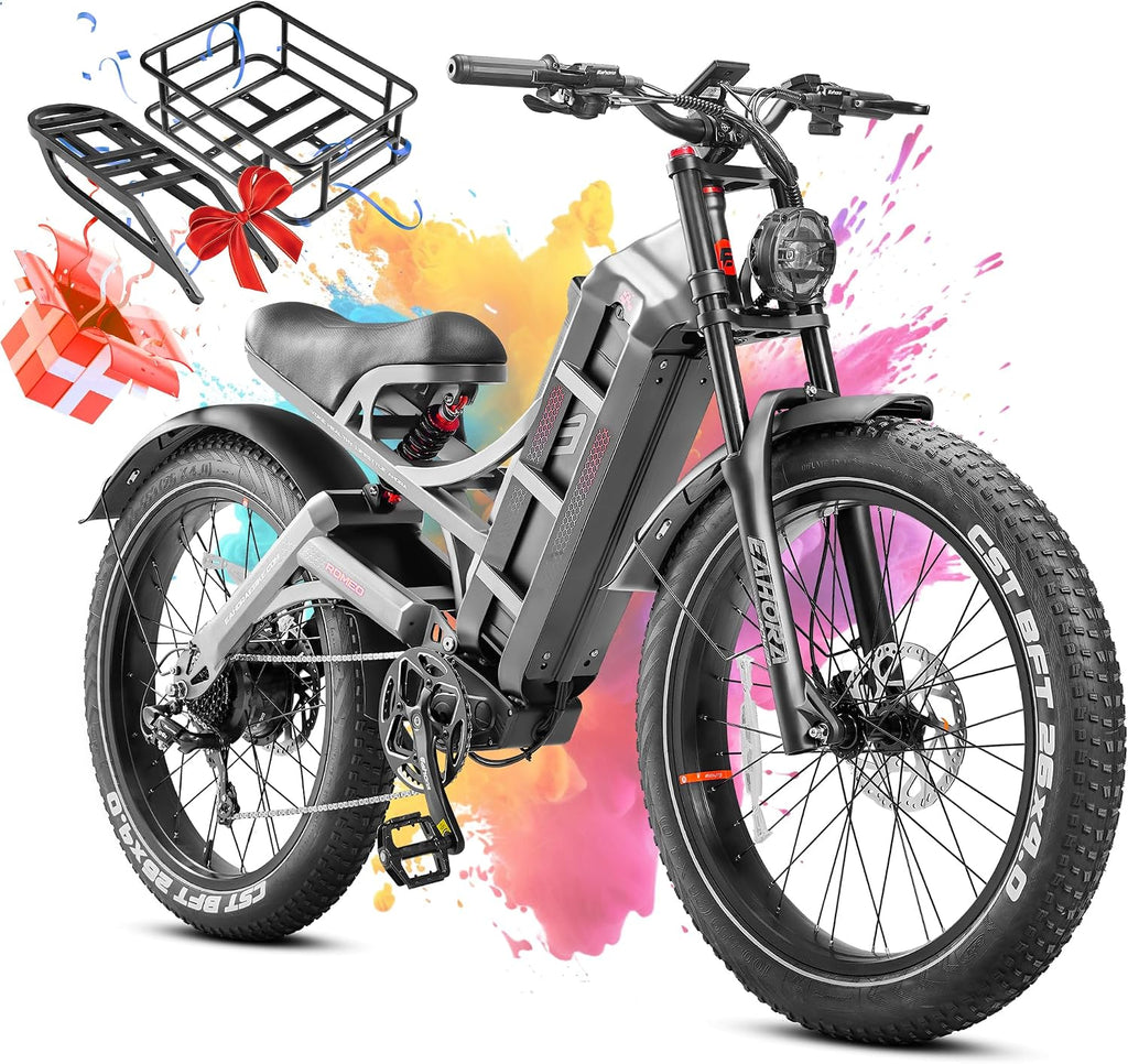 2026 eAhora Romeo Pro 3/2 50-46 Mph Electric Bike for Adults, 5600W/4000W/2500W Dual Motor Ebike 60V 80Ah/52V 70Ah Battery 200 Miles Long Range, 26*4.0'/20*4.5' Fat Tire, Full Suspension, All Terrain