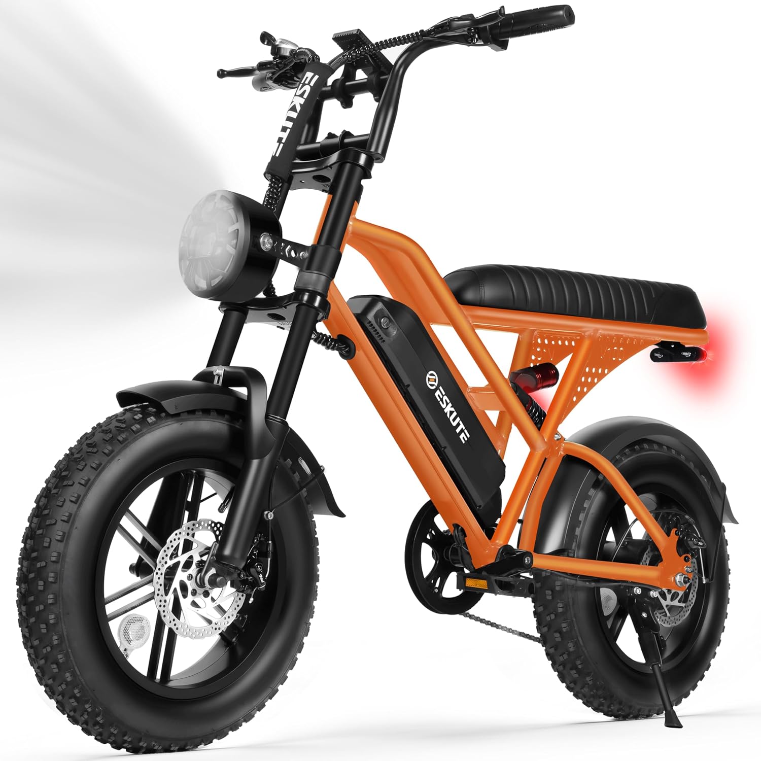 ESKUTE V100 Electric Bike for Adults, Electric Dirt Bike 1500W Peak Motor, All Terrain Dual Suspension E Bike 28MPH Top Speed, Ebike Up to 60 Miles Range, 16' Fat Tire, 48V13Ah Battery, 7-Speed
