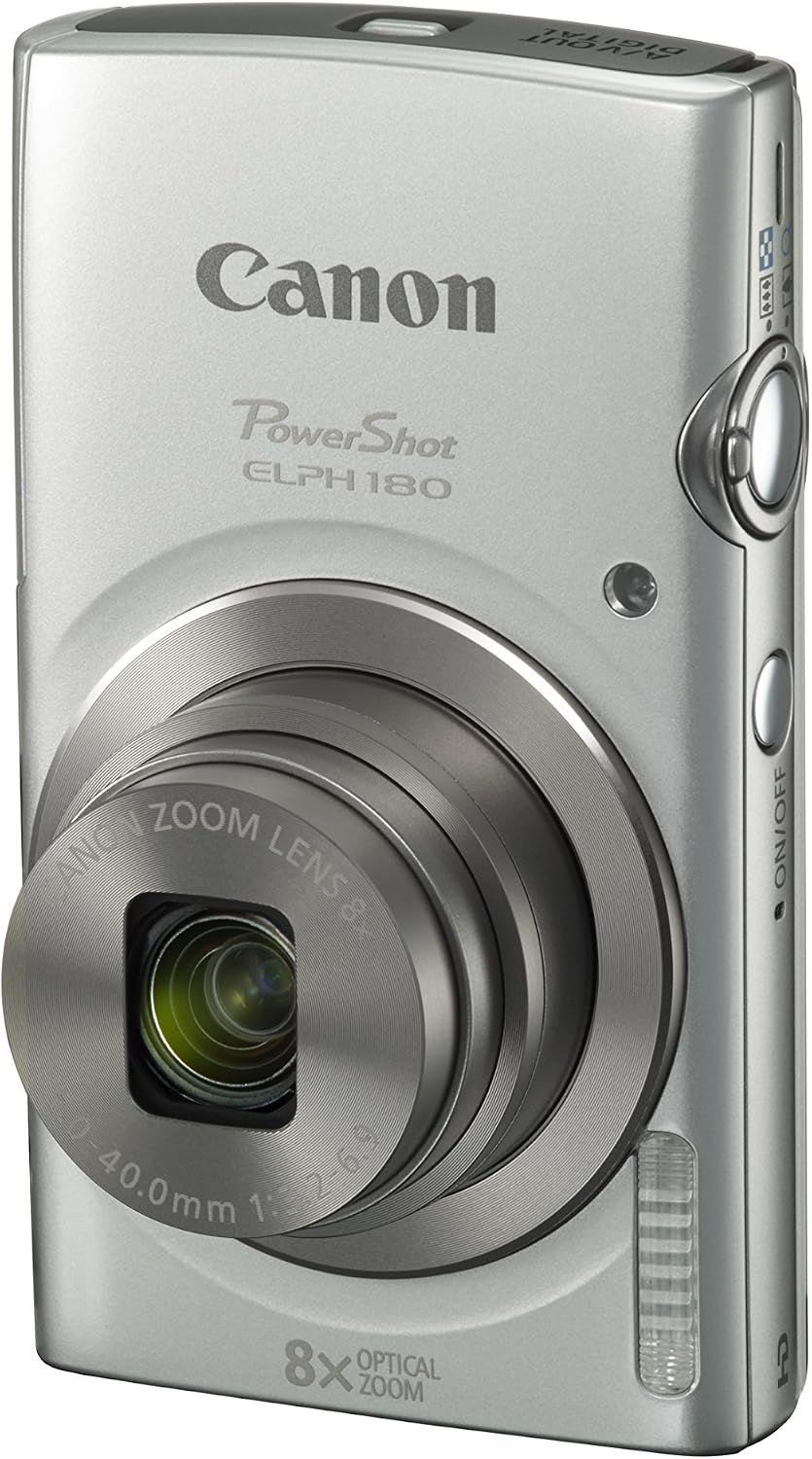 Canon PowerShot ELPH 180 Digital Camera w/Image Stabilization and Smart AUTO Mode (Silver) (Renewed)
